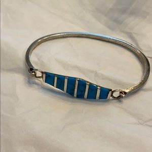 Silver and turquoise bracelet